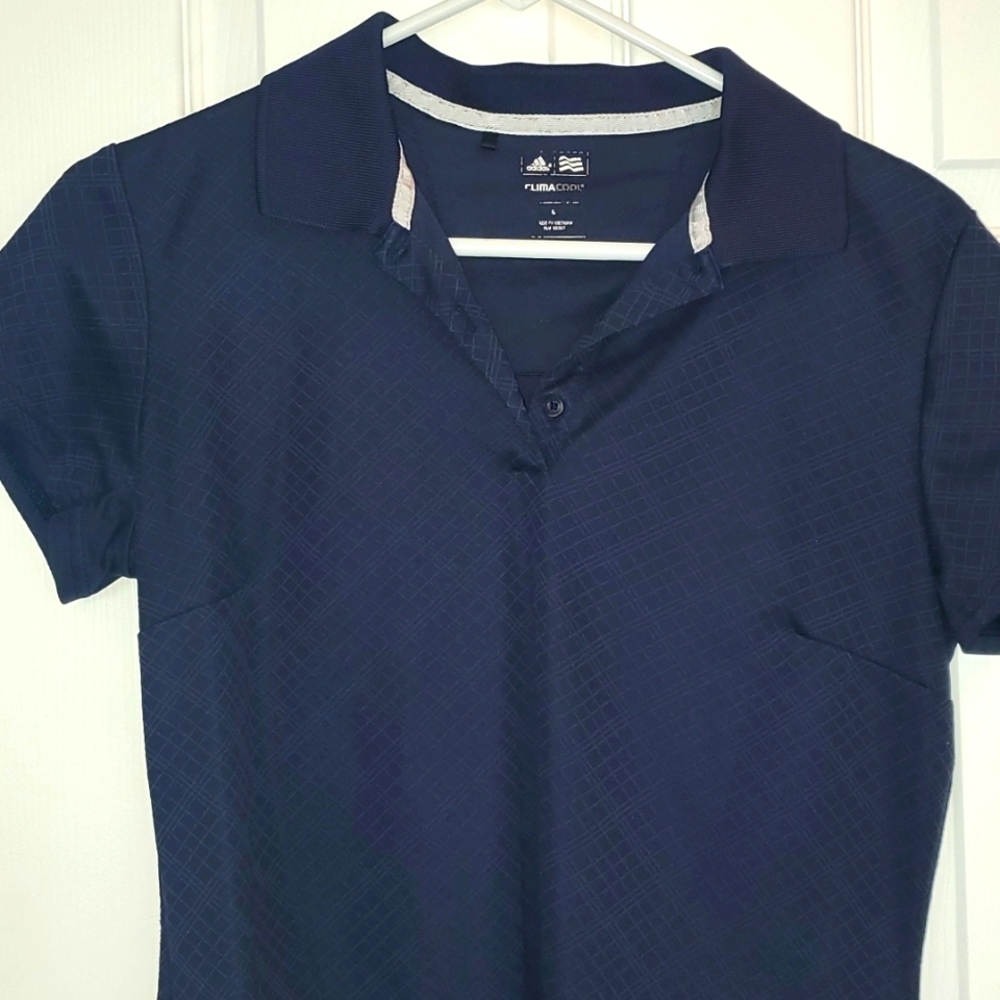 Adidas Climacool subdued striped polo, Medium